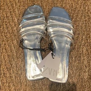 Zara vinyl transparent slides BNWT